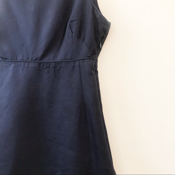 J. Crew Navy A-Line Fit and Flare Button-Up Dress - Picture 5 of 7